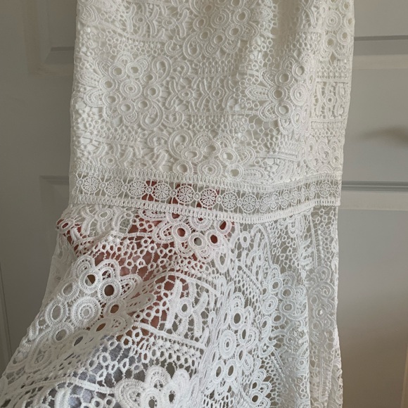 NWT Mesina white lace dress women’s Size Large/ 8 - Picture 6 of 10